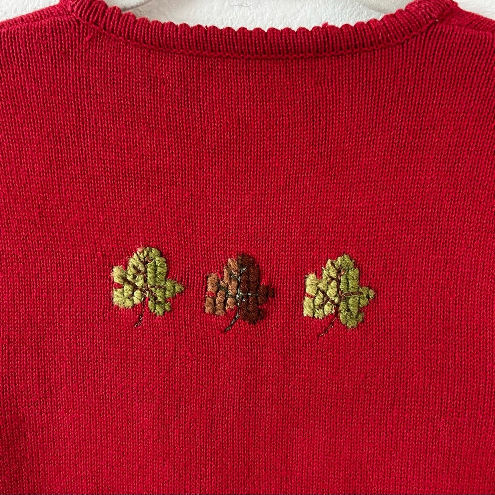 Marisa Christina Vintage Red Wool Blend Americana Teddy Bear Knit Sweater Vest S - Picture 12 of 16